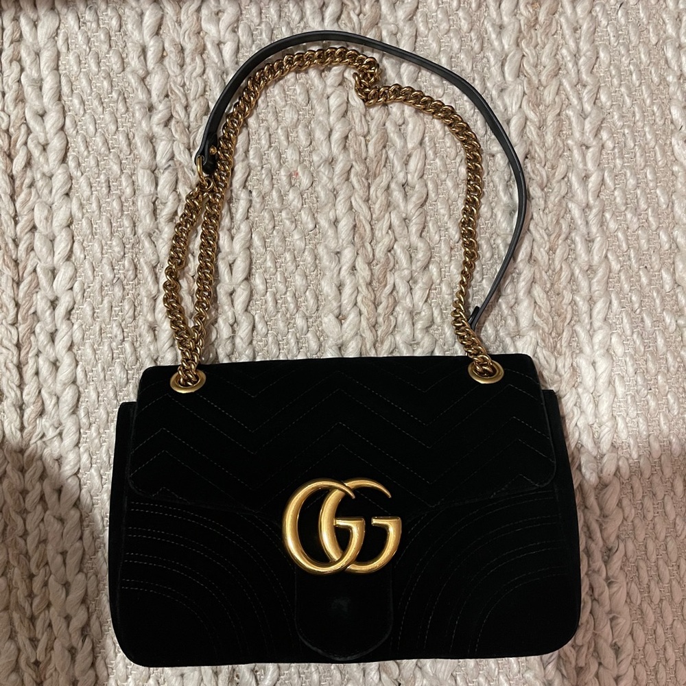 Black Velvet Gucci Marmont Bag!
